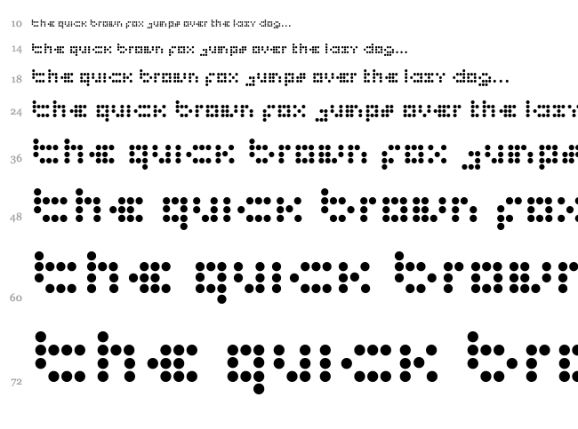 Imajix 16 dot font waterfall